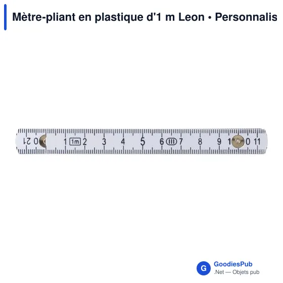 Mètre-pliant en plastique d'1 m Leon - Image 1