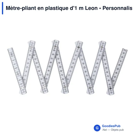 Mètre-pliant en plastique d'1 m Leon - Image 4