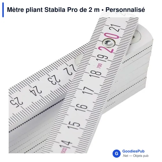 Mètre pliant personnalisable en bois de hêtre - Stabila Pro 2 mavec logo - Image 2