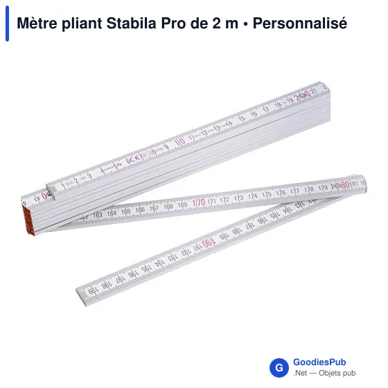 Mètre pliant personnalisable en bois de hêtre - Stabila Pro 2 mavec logo - Image 3