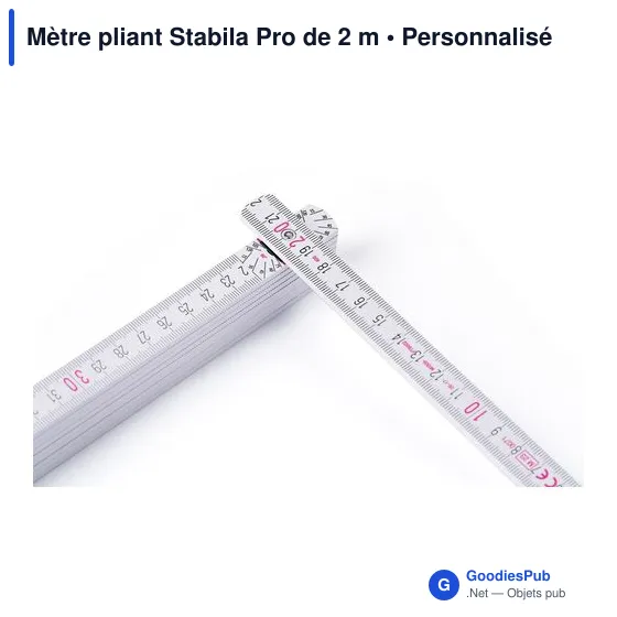 Mètre pliant personnalisable en bois de hêtre - Stabila Pro 2 mavec logo - Image 4