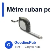Mètre ruban personnalisable 2 m en ABS et métal avec logo - Noir - Miniature 2