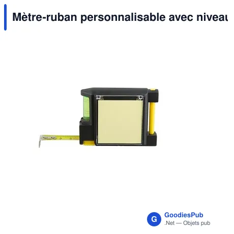 Mètre-ruban personnalisable avec niveau à bulle et logo | Lincoln