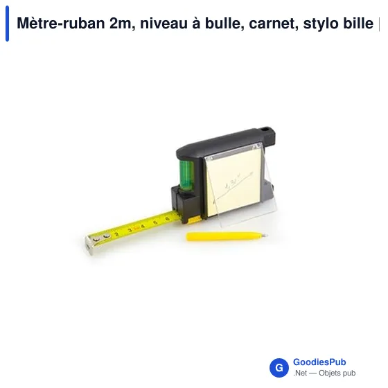 Mètre-ruban personnalisable avec niveau à bulle et logo | Lincoln - Image 3