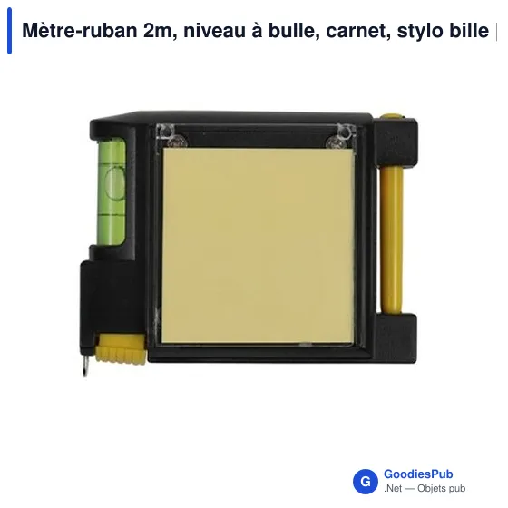 Mètre-ruban personnalisable avec niveau à bulle et logo | Lincoln - Image 4