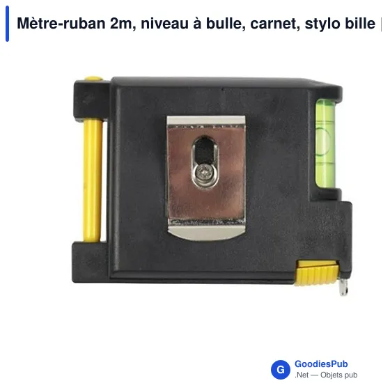 Mètre-ruban personnalisable avec niveau à bulle et logo | Lincoln - Image 5