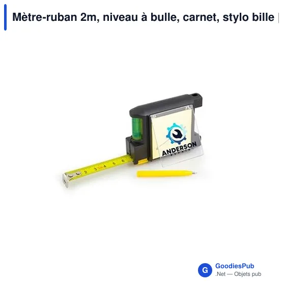 Mètre-ruban personnalisable avec niveau à bulle et logo | Lincoln - Image 6