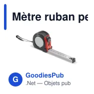 Mètre ruban personnalisable 3 m en métal et plastique avec logo - Classique - Miniature 3