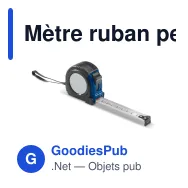 Mètre ruban personnalisable 3 m en métal et plastique avec logo - Classique - Miniature 4