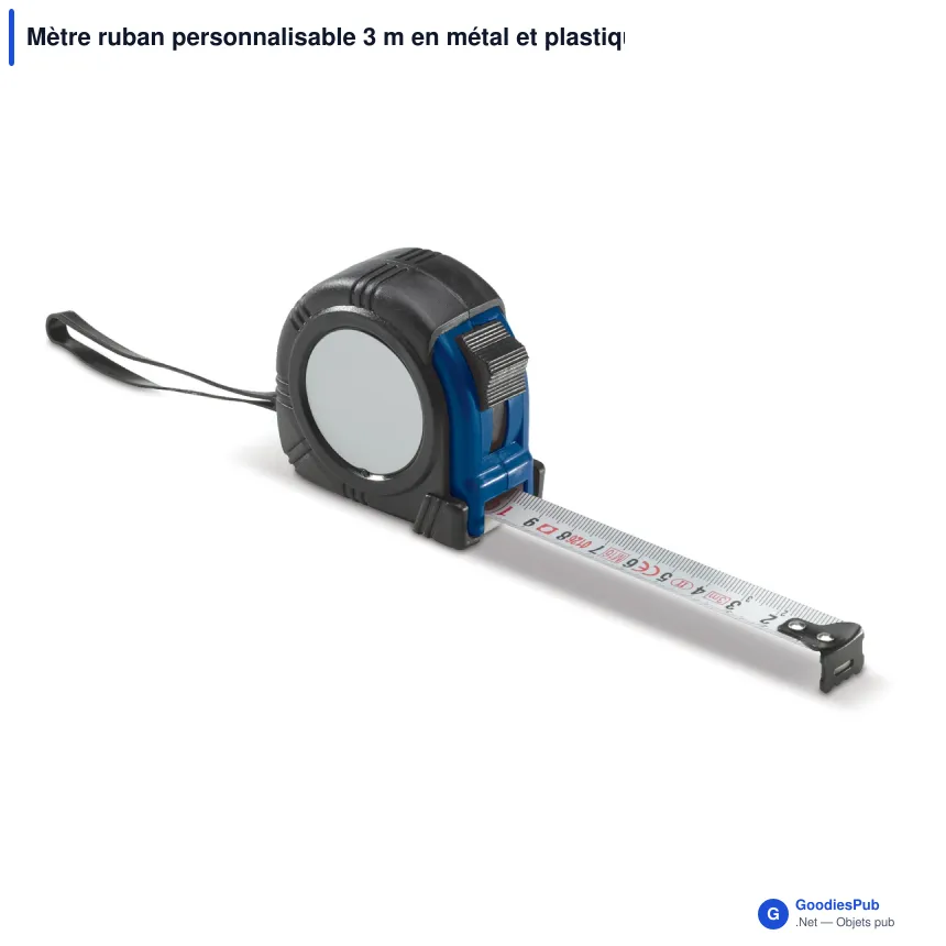 Mètre ruban personnalisable 3 m en métal et plastique avec logo - Classique - Image 4