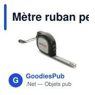 Mètre ruban personnalisable 3 m en ABS et métal avec logo - Noir - Miniature 1