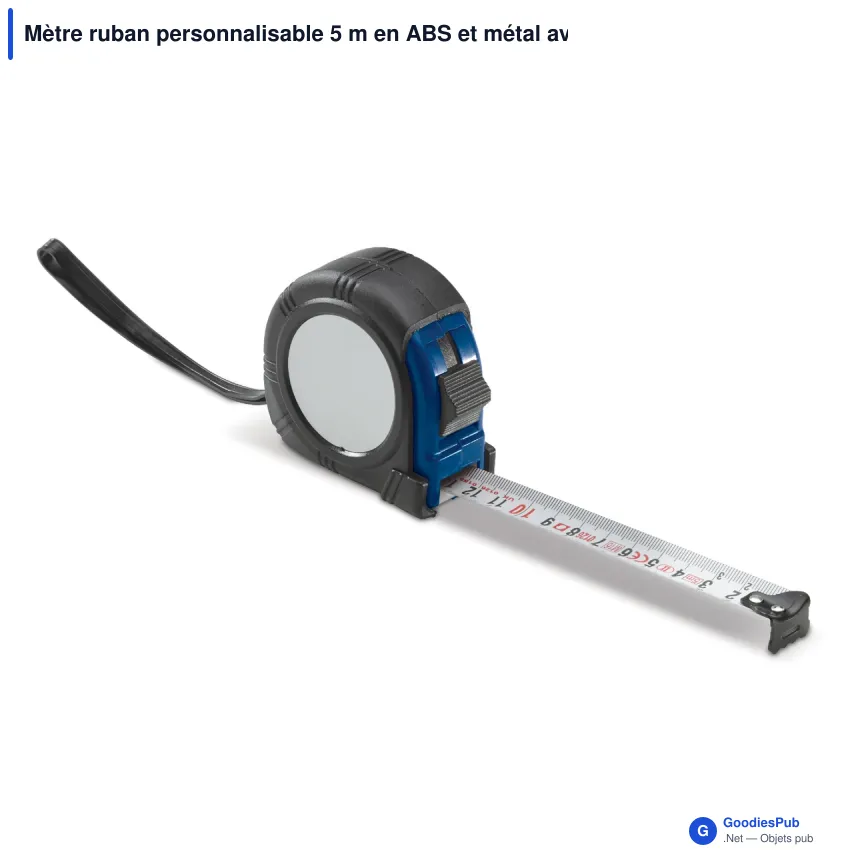 Mètre ruban personnalisable 5 m en ABS et métal avec logo - Classique - Image 2