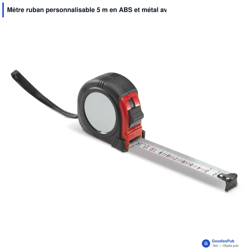 Mètre ruban personnalisable 5 m en ABS et métal avec logo - Classique - Image 3