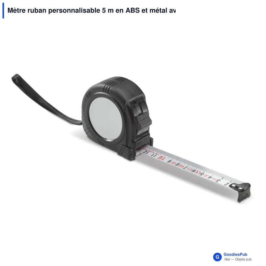 Mètre ruban personnalisable 5 m en ABS et métal avec logo - Classique - Image 4