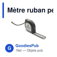 Mètre ruban personnalisable 5 m en métal et plastique avec logo - Noir - Miniature 1