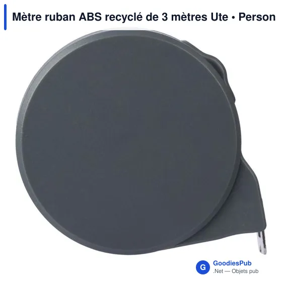 Mètre ruban personnalisable en ABS recyclé de 3 mètres - Uteavec logo - Image 1