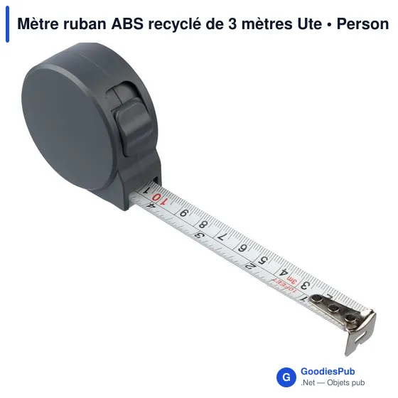 Mètre ruban personnalisable en ABS recyclé de 3 mètres - Uteavec logo - Image 2