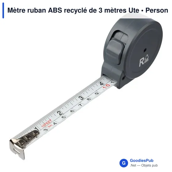 Mètre ruban personnalisable en ABS recyclé de 3 mètres - Uteavec logo - Image 5
