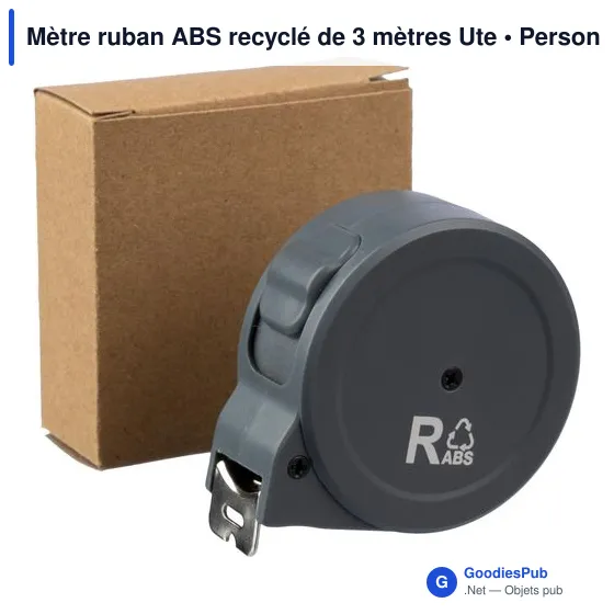 Mètre ruban personnalisable en ABS recyclé de 3 mètres - Uteavec logo - Image 6