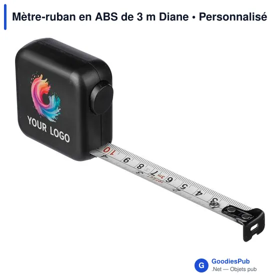 Mètre-ruban personnalisable en ABS de 3 m avec logo - Diane - Image 4