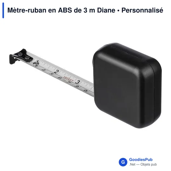 Mètre-ruban personnalisable en ABS de 3 m avec logo - Diane - Image 6