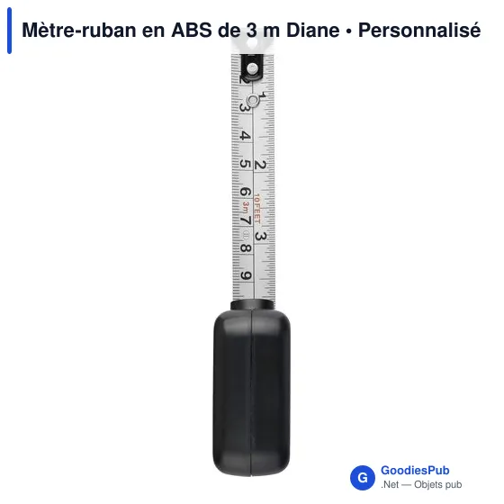 Mètre-ruban personnalisable en ABS de 3 m avec logo - Diane - Image 7