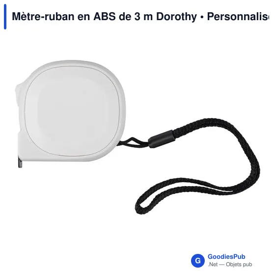 Mètre-ruban personnalisable en ABS de 3 m avec logo - Dorothy - Image 1