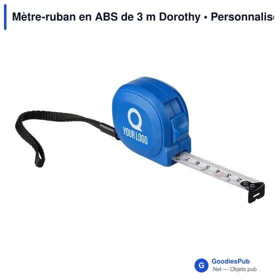 Mètre-ruban personnalisable en ABS de 3 m avec logo - Dorothy - Image 3