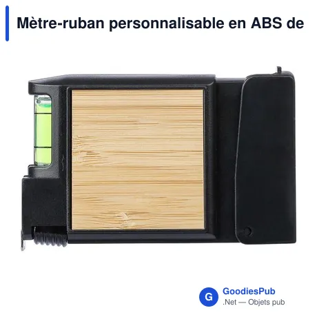 Mètre-ruban personnalisable en ABS de 3 m avec logo - Jeff