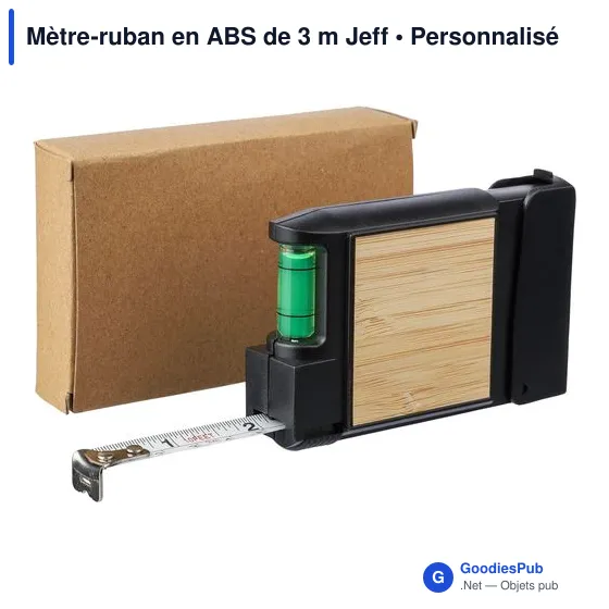 Mètre-ruban personnalisable en ABS de 3 m avec logo - Jeff - Image 11