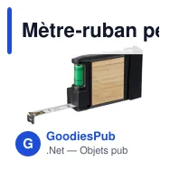 Mètre-ruban personnalisable en ABS de 3 m avec logo - Jeff - Miniature 4
