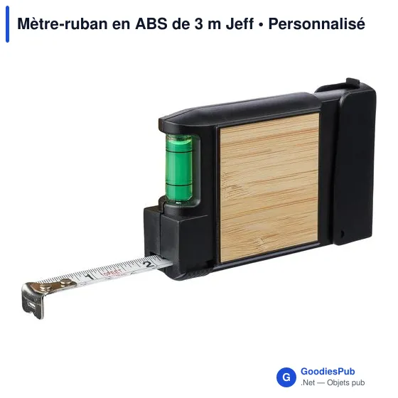 Mètre-ruban personnalisable en ABS de 3 m avec logo - Jeff - Image 4