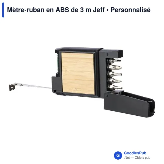 Mètre-ruban personnalisable en ABS de 3 m avec logo - Jeff - Image 8