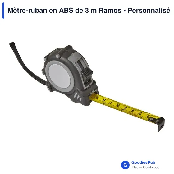 Mètre-ruban personnalisable 3 m avec logo - Ramos - Image 2