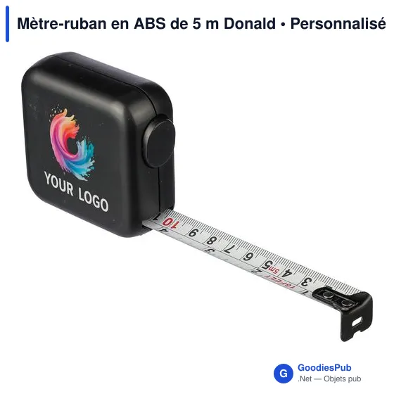 Mètre-ruban personnalisable en ABS de 5 m avec logo - Donald - Image 4