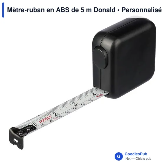 Mètre-ruban personnalisable en ABS de 5 m avec logo - Donald - Image 5