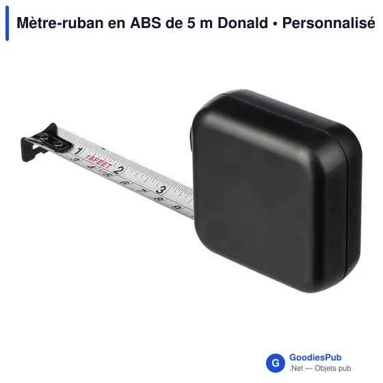 Mètre-ruban personnalisable en ABS de 5 m avec logo - Donald - Image 6