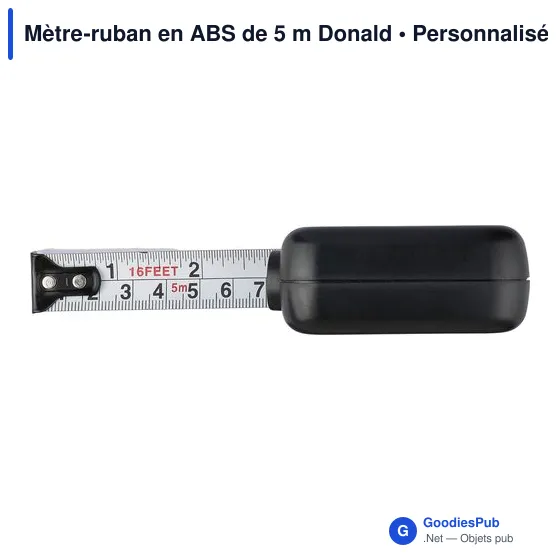 Mètre-ruban personnalisable en ABS de 5 m avec logo - Donald - Image 7