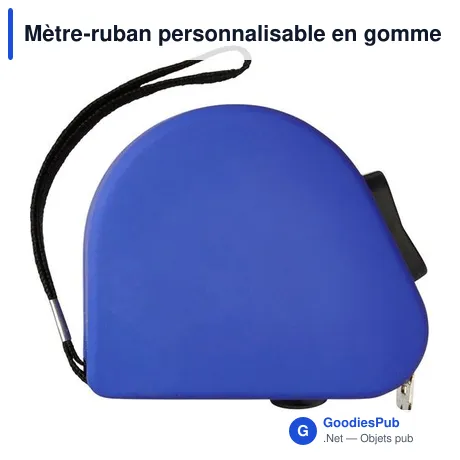 Mètre-ruban personnalisable en gomme de 5 m avec logo - Caroline