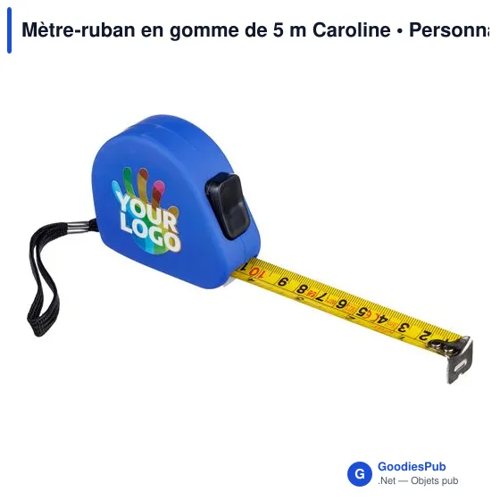 Mètre-ruban personnalisable en gomme de 5 m avec logo - Caroline - Image 2