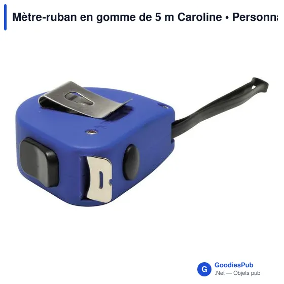 Mètre-ruban personnalisable en gomme de 5 m avec logo - Caroline - Image 3