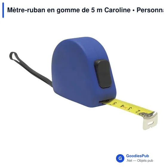 Mètre-ruban personnalisable en gomme de 5 m avec logo - Caroline - Image 4