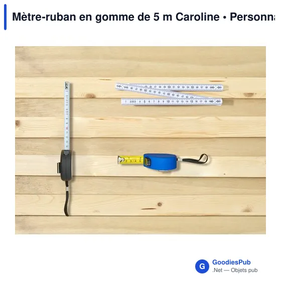 Mètre-ruban personnalisable en gomme de 5 m avec logo - Caroline - Image 5