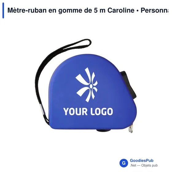 Mètre-ruban personnalisable en gomme de 5 m avec logo - Caroline - Image 7