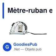 Mètre-ruban personnalisable de 5 m avec logo - Ahsan - Miniature 1