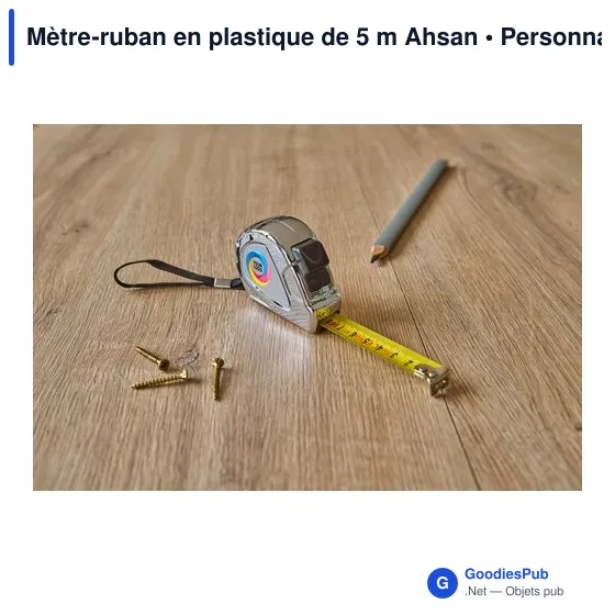 Mètre-ruban personnalisable de 5 m avec logo - Ahsan - Image 5