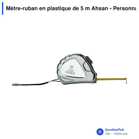 Mètre-ruban personnalisable de 5 m avec logo - Ahsan - Image 6