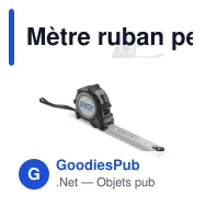 Mètre ruban personnalisable 3 m en ABS gris et noir avec logo - Fix - Miniature 1