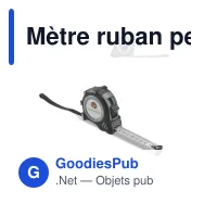 Mètre ruban personnalisable 5 m en TPR et acier avec logo - Fix - Miniature 1