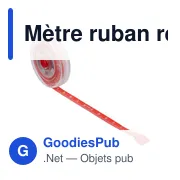 Mètre ruban rétractable en plastique Théo - Miniature 2